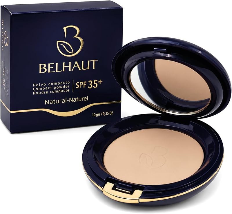 Belhaut - Sunscreen Pressed Powder Foundation SPF 35+, Matte Soft Focus — makeup powder compact for makeup powder