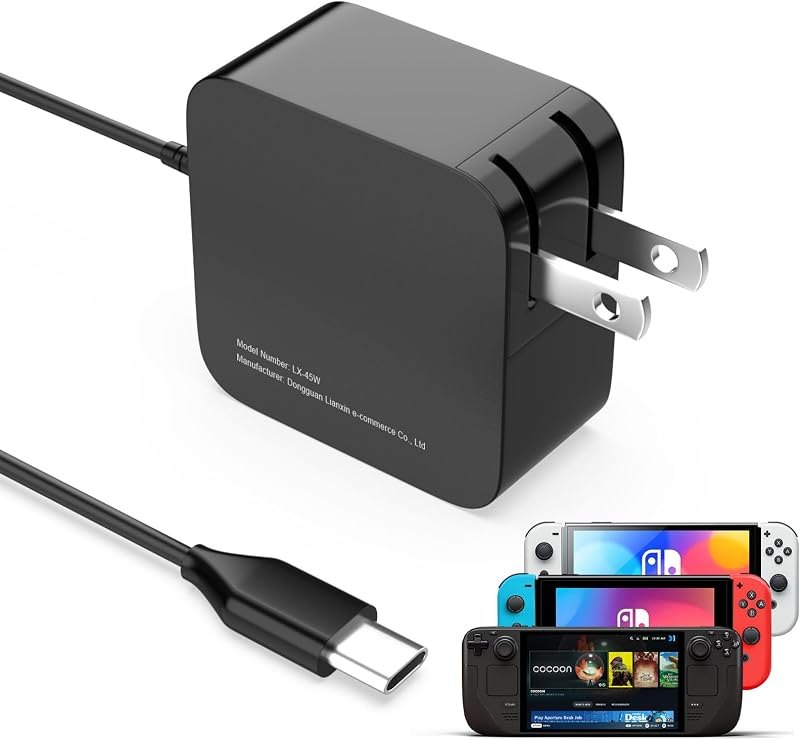 45W USB C Charger for Steam Deck/OLED, 5.7FT Cable — steam deck charger for steam deck charger