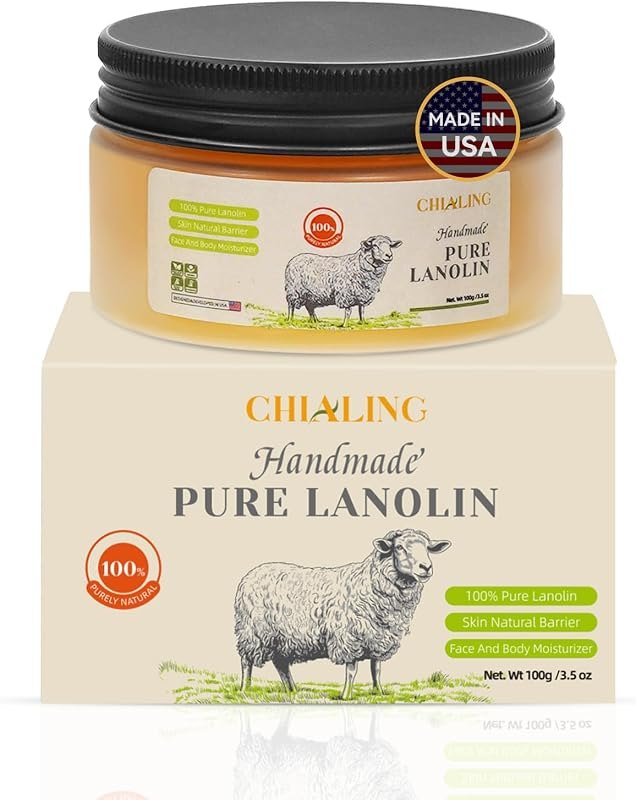 CHIALING Handmade Lanolin - 100% Pure Natural Australian Lanolin Cream - Made in USA - USP Grade Moisturizer for