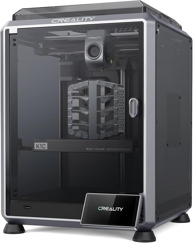 Creality K1C 3D Printer, 600mm/s High-Speed Auto Leveling Clog-Free Robust Direct Extruder K1 SE Upgraded 3D Printer