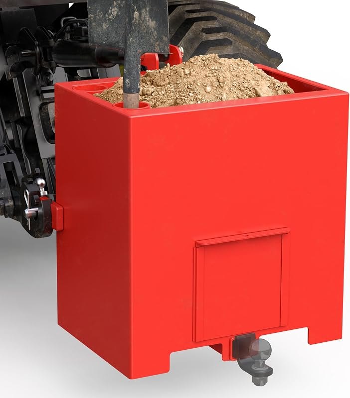YINTATECH 800lbs 3 Point Capacity Tractor Ballast for CAT1, Red — tractor front weight for tractor front weight