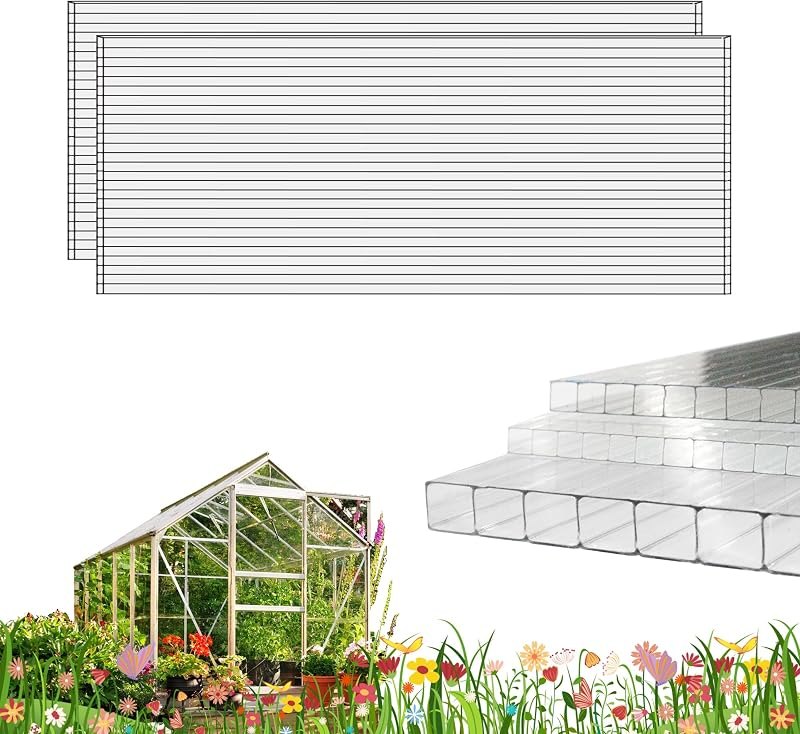 3 PCS 4' x 2' x 0.24" Polycarbonate Greenhouse Panels — greenhouse end wall panels for greenhouse end wall panels