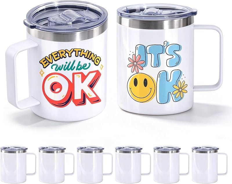 8 Pack12oz Sublimation Tumblers Coffee Mugs — 12 oz coffee tumbler for coffee tumbler