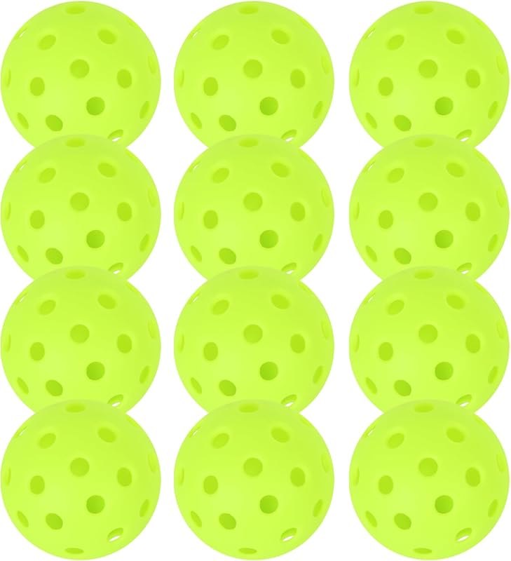 Outdoor Pickleball Balls 3/12/48 Pack, 40 Holes High Bounce Pickleballs — Pickleball Ball Pack for pickleball ball pack