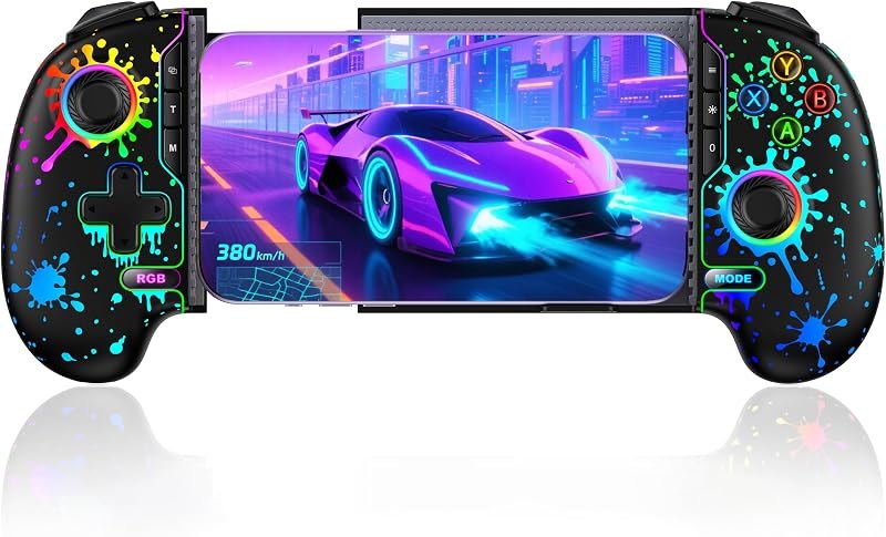 Mobile Game Controller for iPhone/Android Handheld Gaming, Wireless Phone Gaming Controllers with (Programmable) /Hall