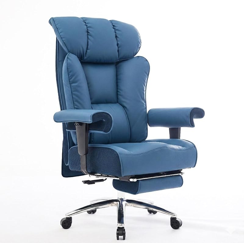 Efomao Big and Tall Office Chair 400lbs - Heavy Duty Executive Desk Chair with Foot Rest & 23" Wide Seat - High Back