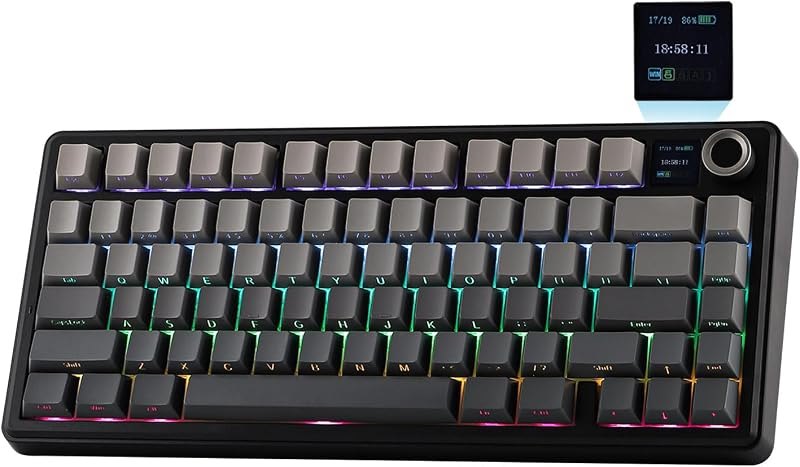 EPOMAKER X Aula F75 MAX Wireless Mechanical Keyboard with TFT Screen and Knob, Gasket Gaming Keyboard in 75% Layout