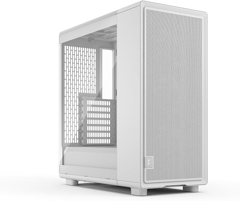 Fractal Design Epoch White - Tempered Glass Clear Tint - High Airflow PC Gaming Case - Mesh Front Panel - Three