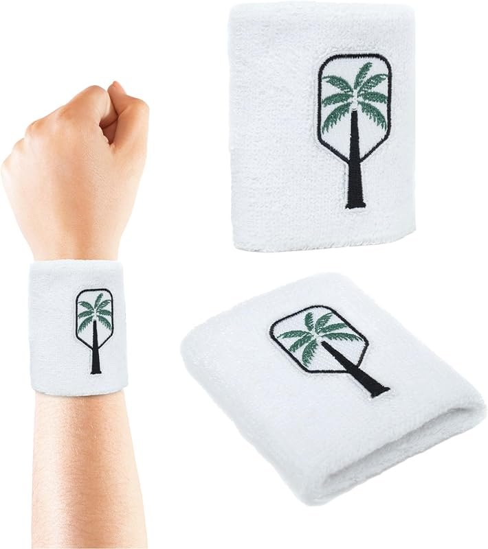 The Pickled Palm Athletic Pickleball Wristbands with Moisture-Wicking Cotton Blend - Ideal Pickleball Gifts for Players