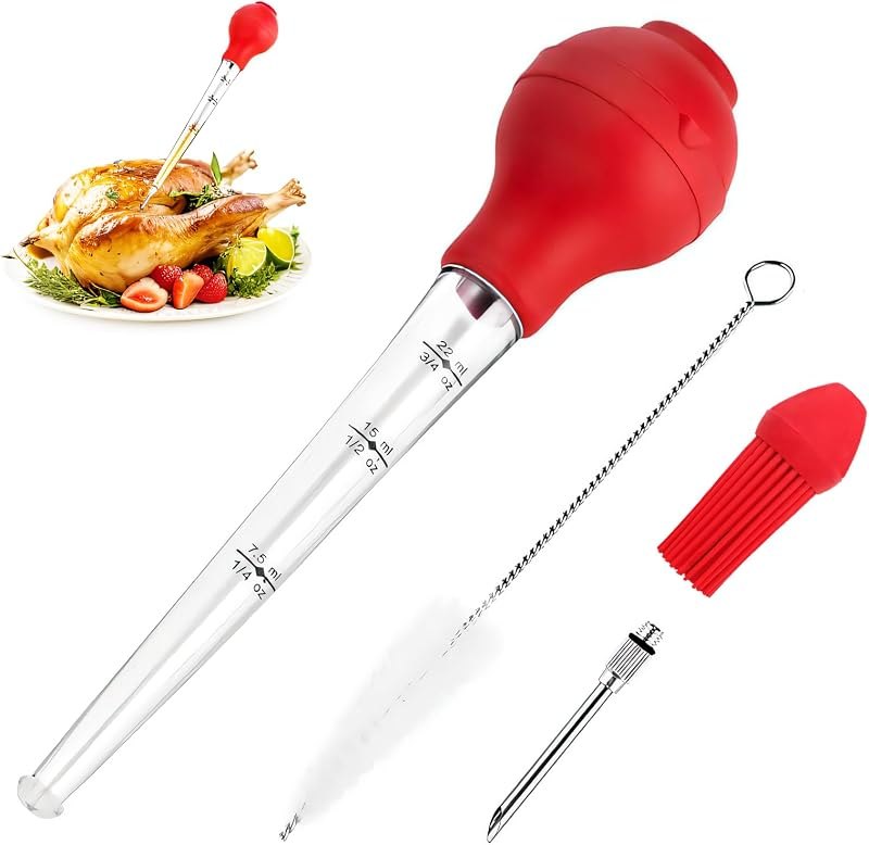 Turkey Baster, Baster Tool for Cooking-Baster Syringe for Home Baking, Turkey Baster and Injector Set with Detachable