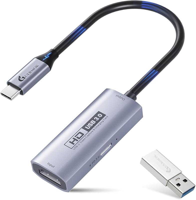Guermok 4K USB3.0 HDMI Capture Card with PD 100W, 2K@30FPS or 1080P@60FPS — m2 nvme capture card for nvme capture card