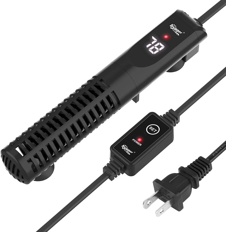 hygger Ceramic Submersible Aquarium Heater, New Explosion-Proof Fish Tank Water Heater with External Temp Controller