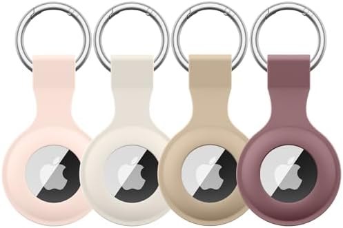 4 Pack Airtag Case Holder for Apple Air Tag, Airtag Case with Anti-Lost Keychain, Silicone Protective Cover for Kids'