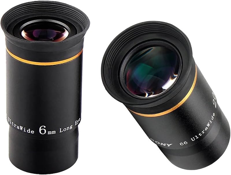 SVBONY Telescope Eyepiece 20mm Bundle with Eyepiece 6mm, 66 Degree Ultra Wide Angle Eyepiece, 1.25 inches Telescope