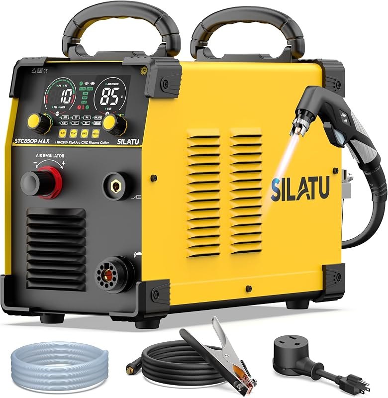 SILATU 85A CNC Plasma Cutter Machine, Non-HF Blowback Pilot Arc, 110V/220V