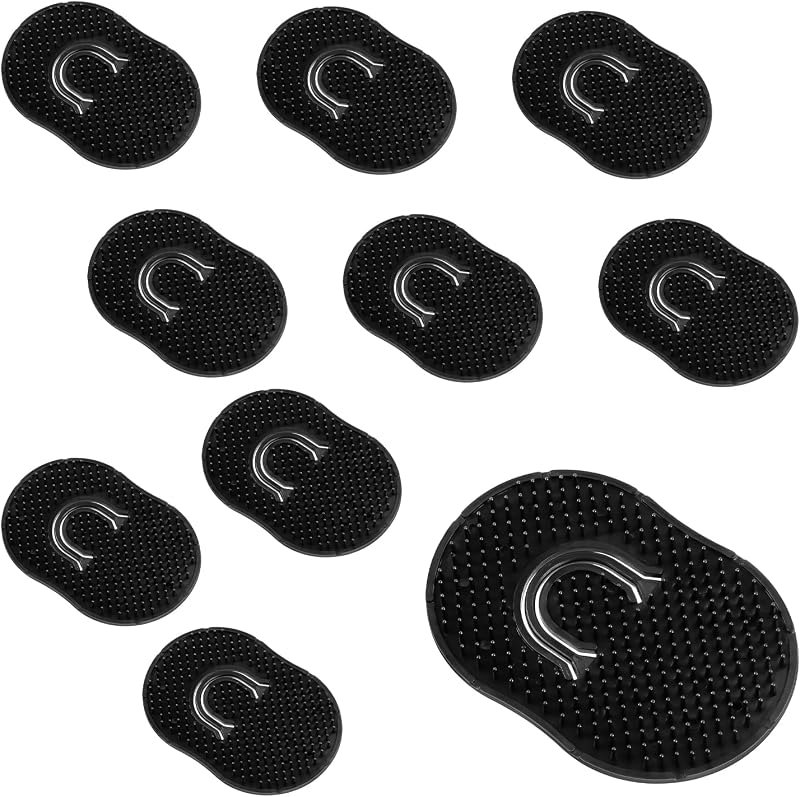 Pocket Palm Combs, Massager Hair Brush Comb Palm Combs for Men Beard Brush, Black pocket brush (10 Pcs Finger Type) —