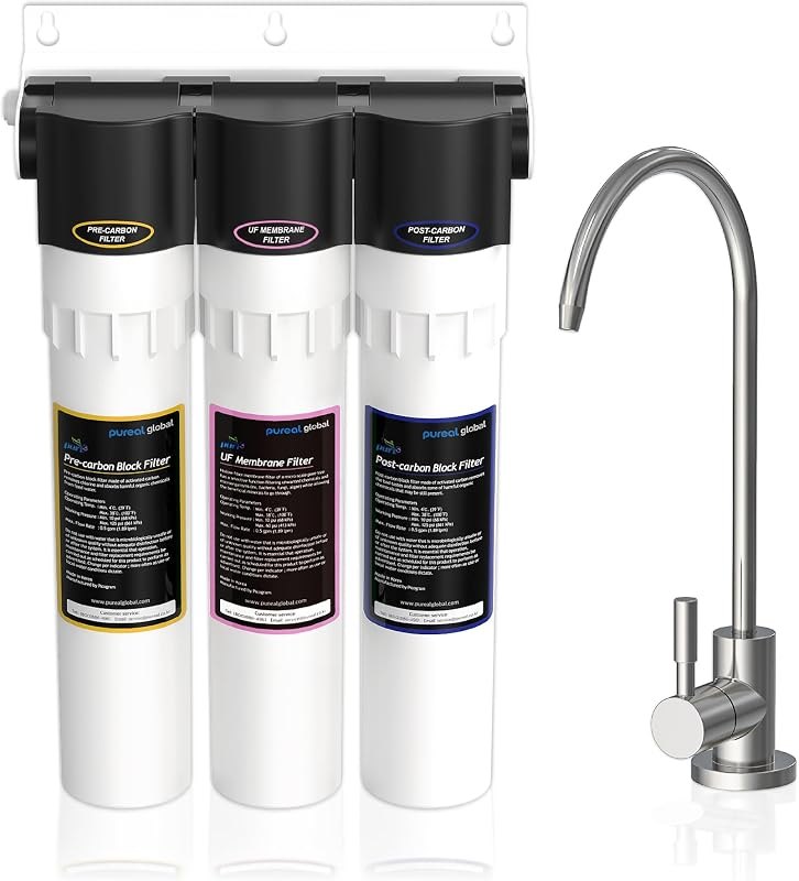 Pureal Puri-3 Under Sink Water Filter 0.01 Micron UF 3 Stage PPU-1100UF — inline under sink water filter for inline