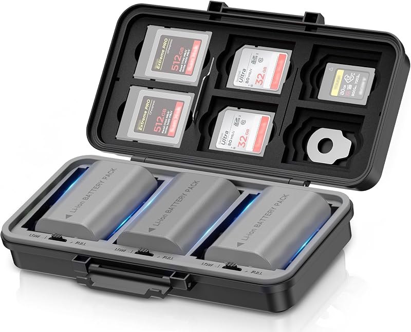 JJC Camera Battery & SD Memory Card Case Holder for Canon Nikon Sony DSLR — photography cfexpress case for card holder