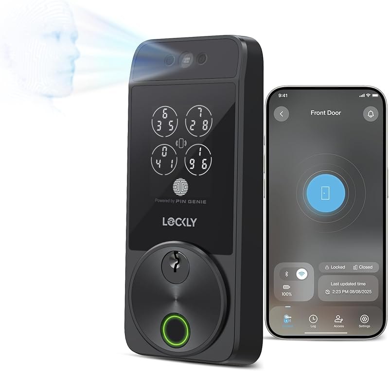 Lockly Visage Zeno Smart Lock - Facial Recognition & Fingerprint Deadbolt — smart lock for garage door for smart lock