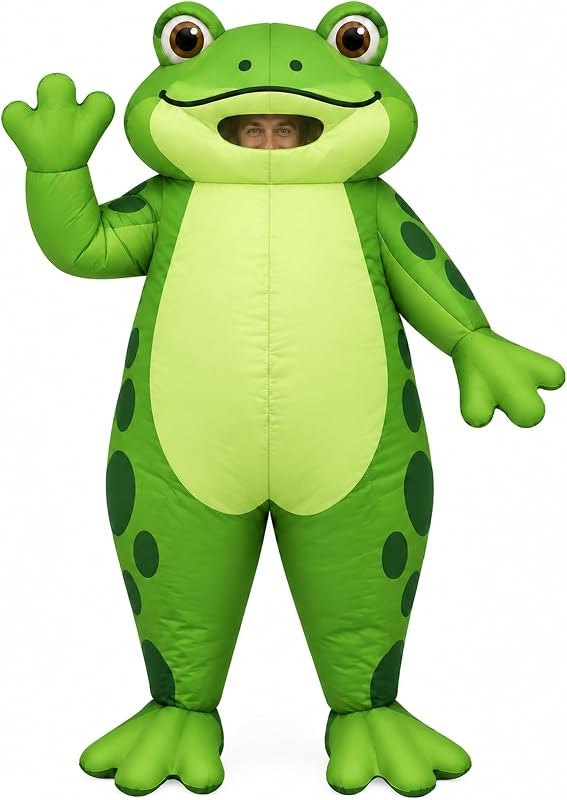 Halloween Frog Inflatable Costume Adult Blow up Fancy Dress Costumes Unisex Full Body Suit for Holiday Cosplay Party —