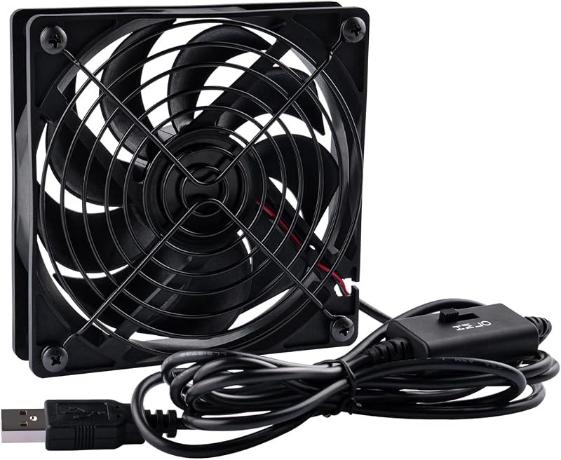 GeeekPi DeskPi RackMate Accessories 120mm x 120mm USB Cooling Fan with L/M/H 3-Degree Speed Switch Portable High