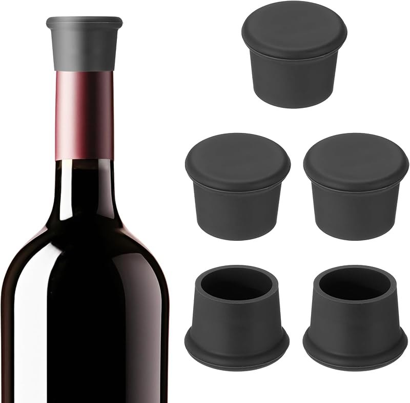 PATIKIL Silicone Wine Stoppers, 6 Pcs Reusable Bottle Cover Wine Corks Bottle Caps Wine Saver Seal Keep Fresh for Beer