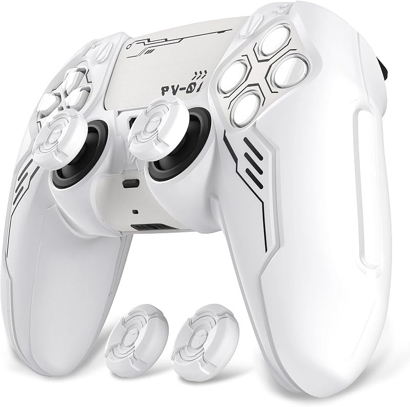 PlayVital Mecha Edition Silicone Cover Compatible with ps5 Controller with 2 Joystick Caps and 6 Stickers, Shockproof