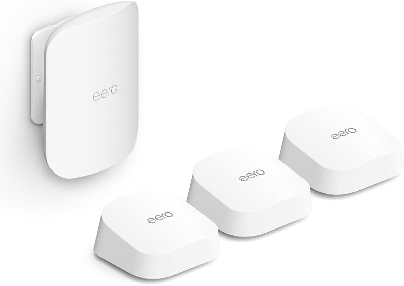 Amazon eero 7 (3-pack) with Amazon eero Outdoor 7 (1-pack) mesh wifi system — eero mesh system for eero mesh system