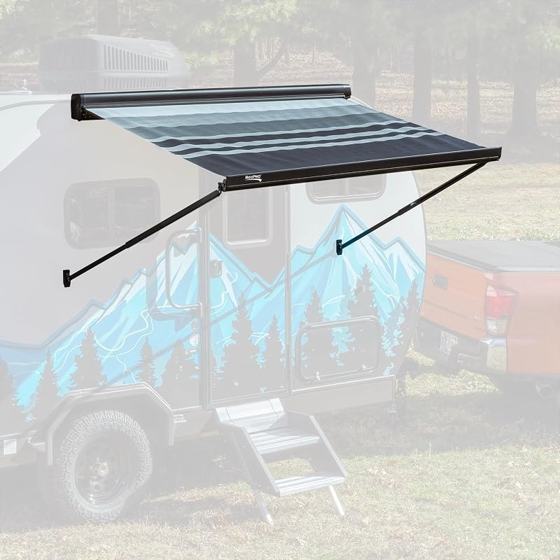 RecPro 7' Manual RV Cassette Awning — overlanding offroad awning for overlanding offroad awning