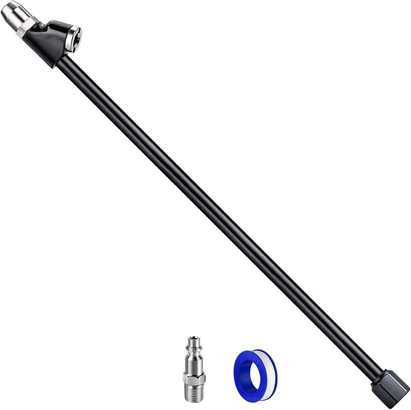 13'' Dual Head Air Chuck Set, Heavy Duty Extended Reach Tire Chuck w/Quick Plug for Semi Tire Inflation, 1/4" FNPT