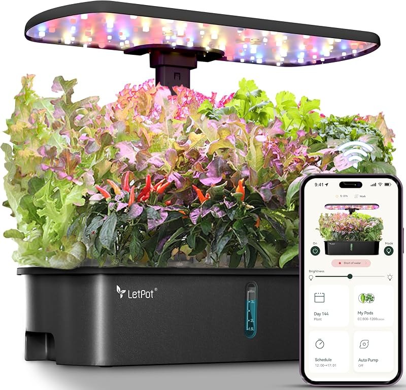 LETPOT LPH-Air 10-Pod Hydroponics Growing System Indoor Garden Kit — hydroponic air pump for hydroponic air pump