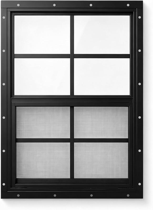 1 pack Black Shed Window, Chicken Coop Window, 12 x 18 Inch