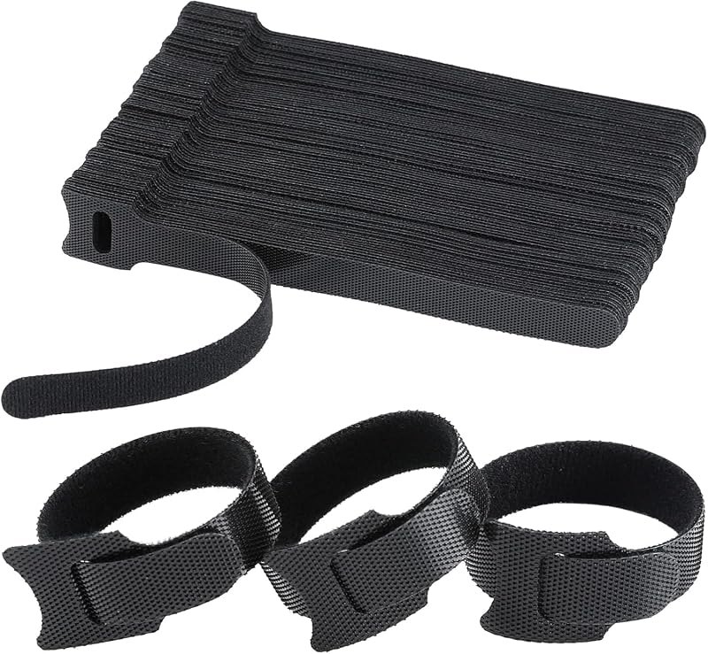 Reusable Cable Ties, Hook and Loop Cord Organizer, 8 Inch 150 PCS — cable organizer roll for cable organizer roll