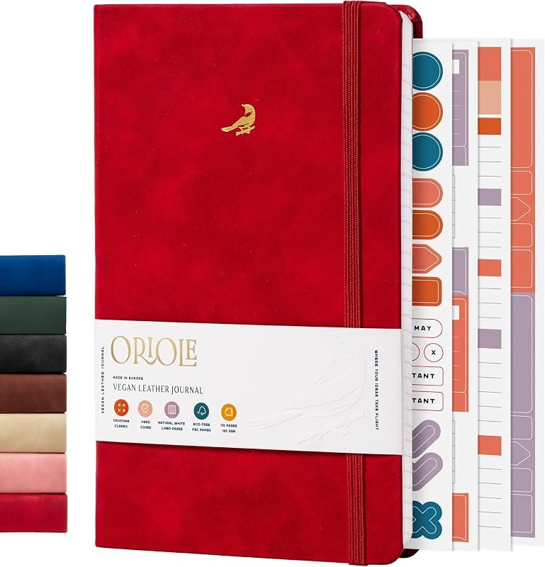 Oriole Vegan Leather Ruled Notebook - Cherry Red — pick for dateline nbc review tara