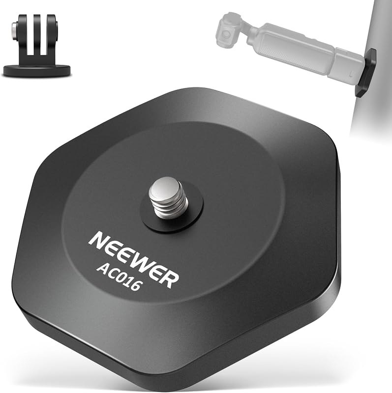 Neewer Magnetic Camera Mount Base Compatible with DJI Osmo Pocket 3 Insta360 X4/3/GO 3S/3, Strong Magnetic Stand Quick