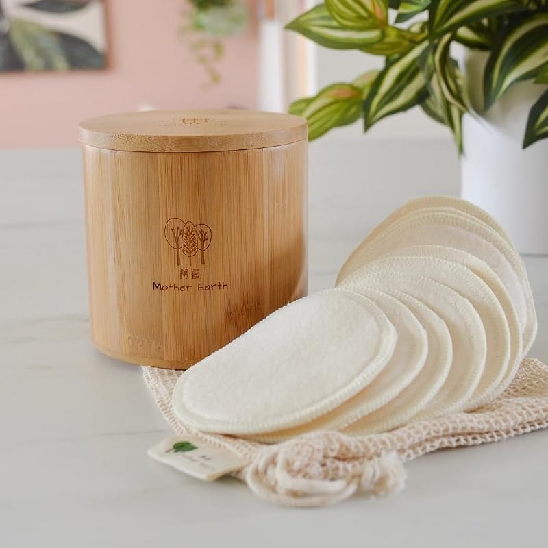 Reusable Hemp Cotton Rounds 15-Pack with Bamboo Storage Box — skin cotton rounds for skin cotton rounds