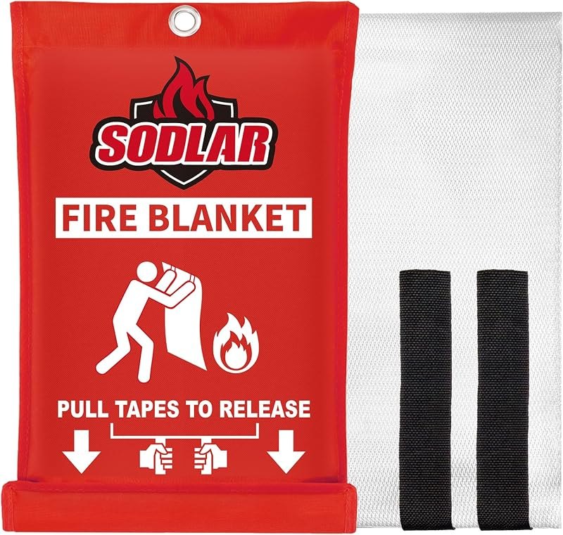 Fire Blanket Emergency for Home Kitchen - 40"x40" Fireproof Safety Protection Fiberglass Flame Retardant Blankets