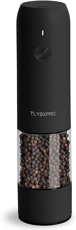 TLYSXPRO Electric Pepper Grinder, USB Rechargeable, Automatic Pepper Shaker, Adjustable Coarseness, Electric Pepper