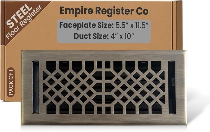 Empire Register Co Vent Cover - 4"x10" Floor Registers Air Vent Covers for Home Floor, Heavy Duty Walkable Antique