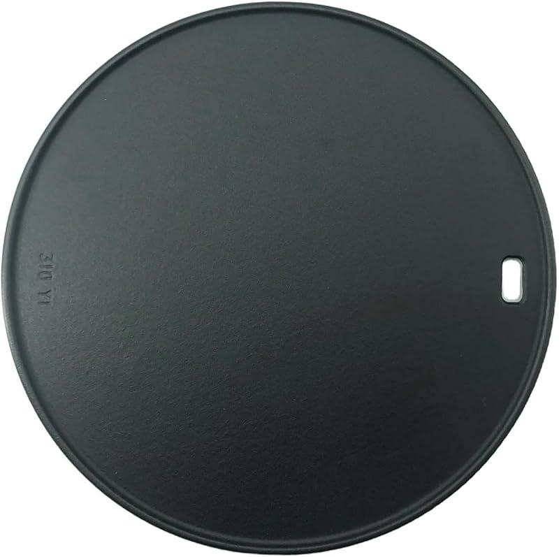 Round Pizza Steel 12" - Reversible 3D Cast Creates Gorgeous Crusts, Enamelled Cast Iron Pizza Baking Stone For Oven