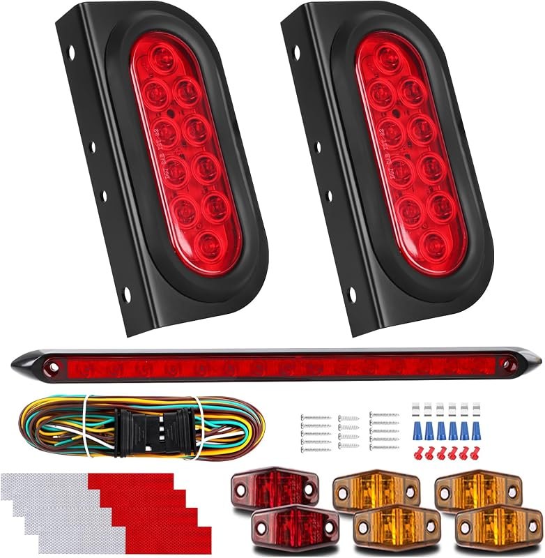 LIMICAR Trailer Lights Kit with 13.7-Inch Light Bar and 6 Marker Lights — trailer wiring kit for trailer wiring kit