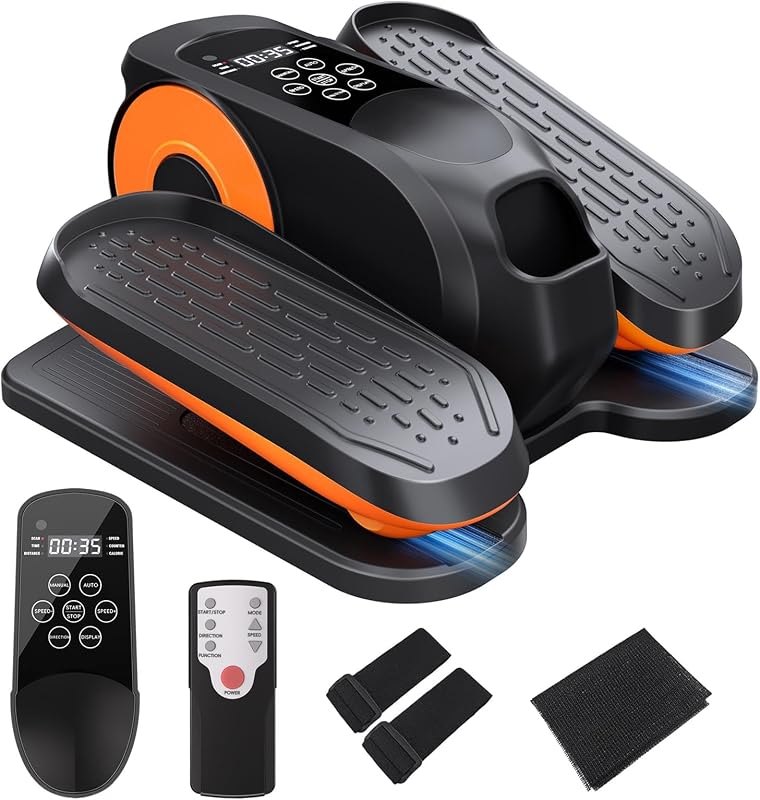 Under Desk Elliptical Machine,Foot Exerciser for Seniors Fully Assembled, Quiet & Portable Electric Seated Pedal