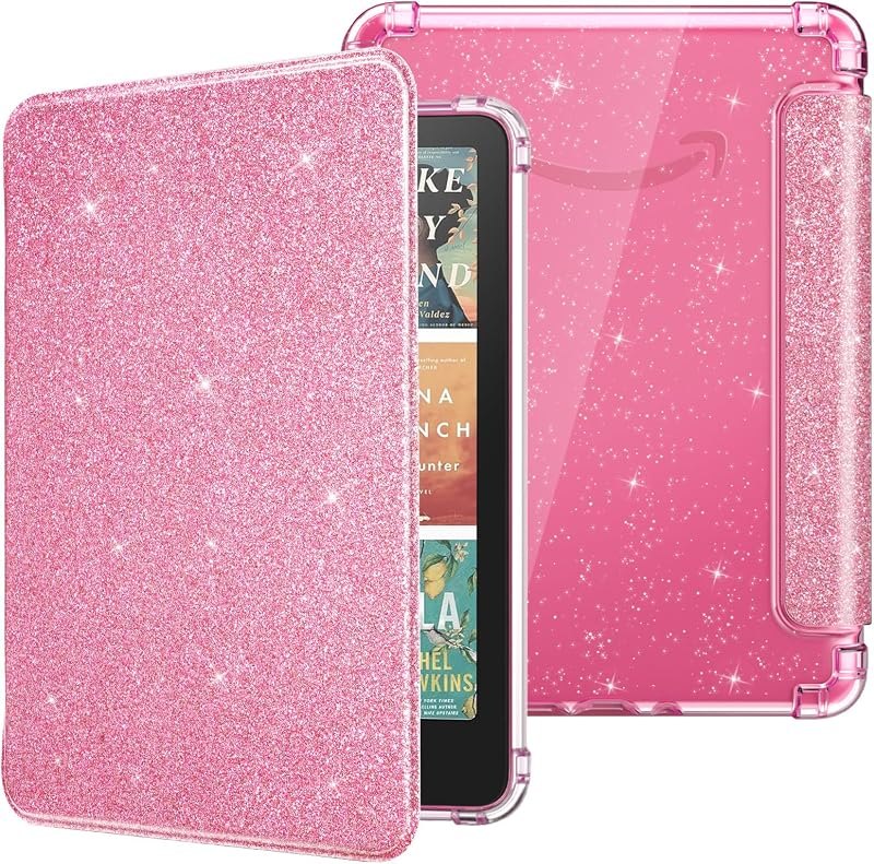 MoKo Case for 7" Kindle Paperwhite 12th Gen & Colorsoft 2024, Glitter Pink — kindle paperwhite 12 case for kindle