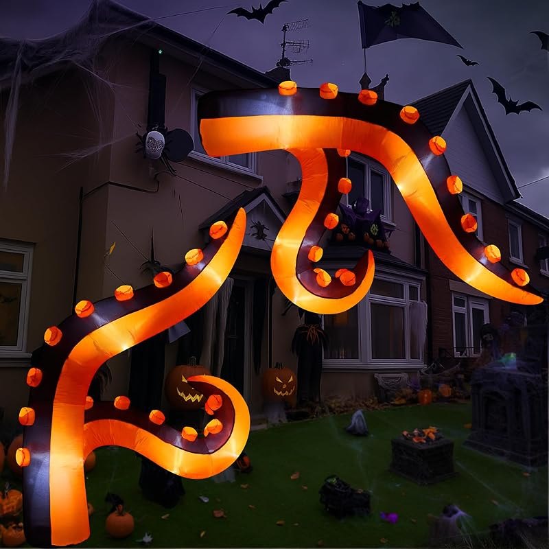 8.5ft Halloween Inflatables Octopus Tentacle Outdoor Window and Yard Decorations, Octopus Legs with Build-in LEDs