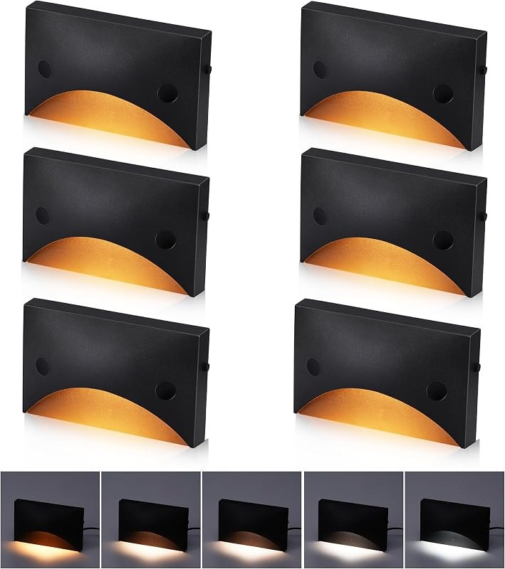 [6 Pack] Cloudy Bay Low Voltage LED Step Lights Outdoor, Surface Mount/J-Box Mount 2200K/2700K/3000K/4000K/5000K