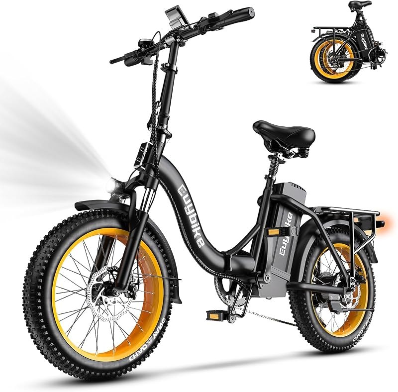Auloor Foldable Electric Bike for Adults, Peak 1000W Brushless Motor 70Miles City Commuter Ebike, 48V 20AH Lithium