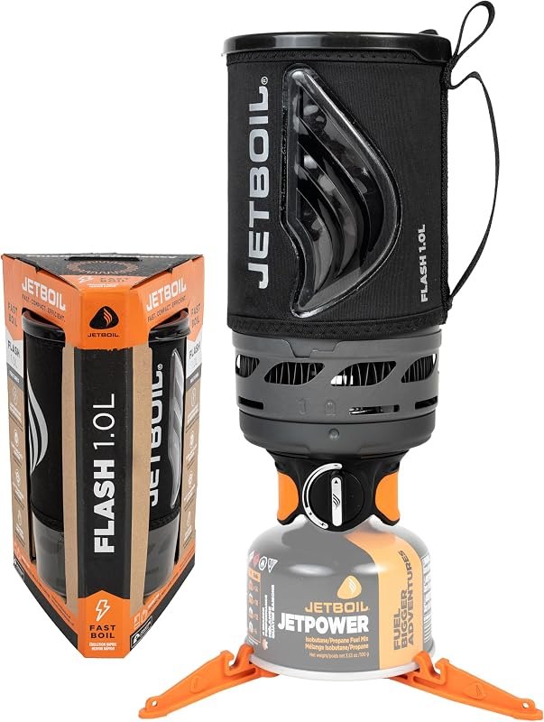 Jetboil Flash 1.0L Fast Boil Stove for Camping and Backpacking, Carbon — best portable propane camp stove for portable