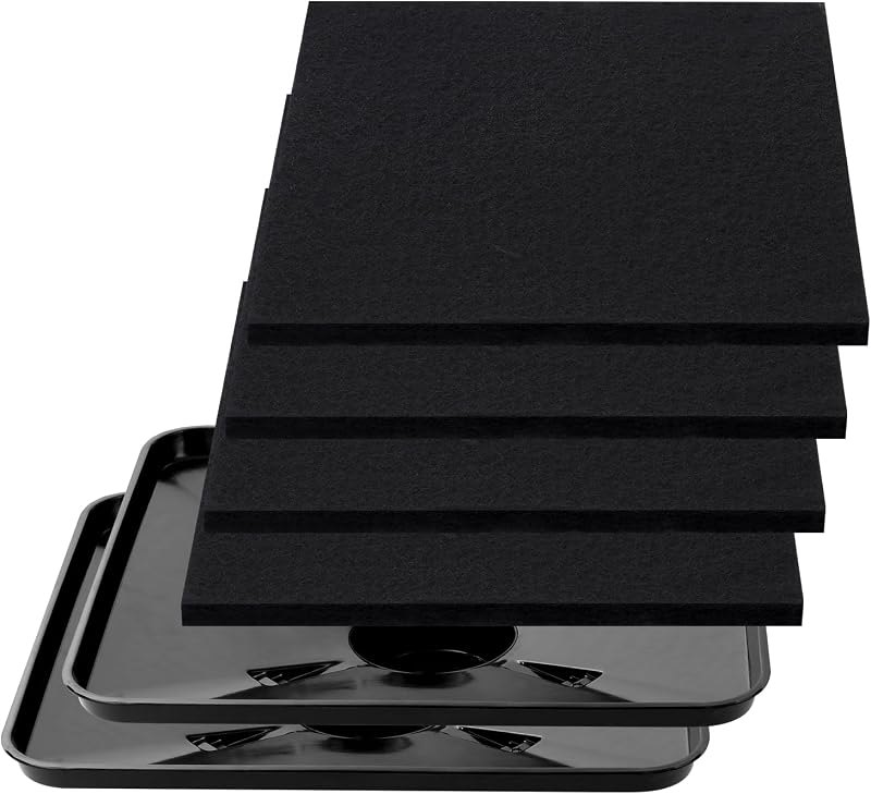 2 Pack Oil Drain Drip Pan for Under Car with 4 PCS 22" Square No Splatter Pad Oil Drip Tray Transmission Garage
