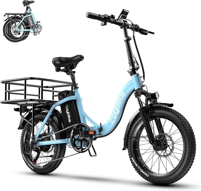 Folding Electric Bike for Adults with 1000W Peak Motor, 48V 20AH Battery up to 30MPH 80 Miles, 20" Fat Tire All
