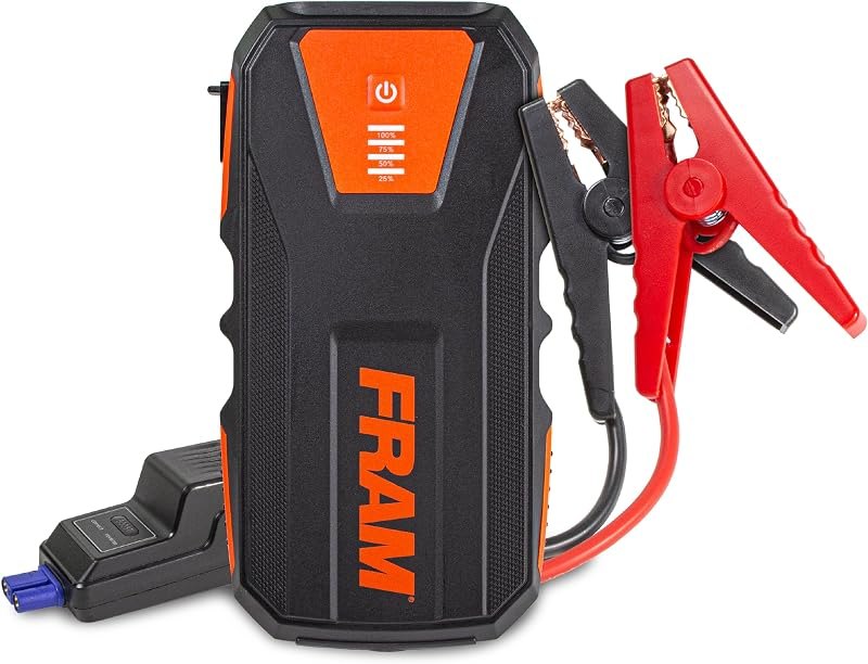 FRAM FEK40008 Car Battery Jump Starter 12000mAh (44.4Wh) Up to 5.0L Gas and 2.0L Diesel Engines, 12V Emergency Car